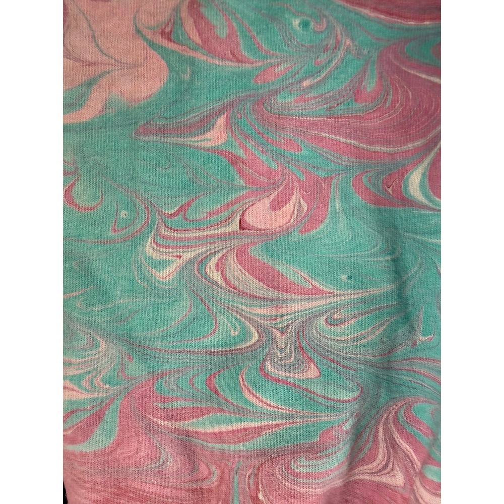 Shirleighs Marbled Art Kids Skirt Pink Teal Hand Dyed Cotton Size L Made in USA - Picture 3 of 9